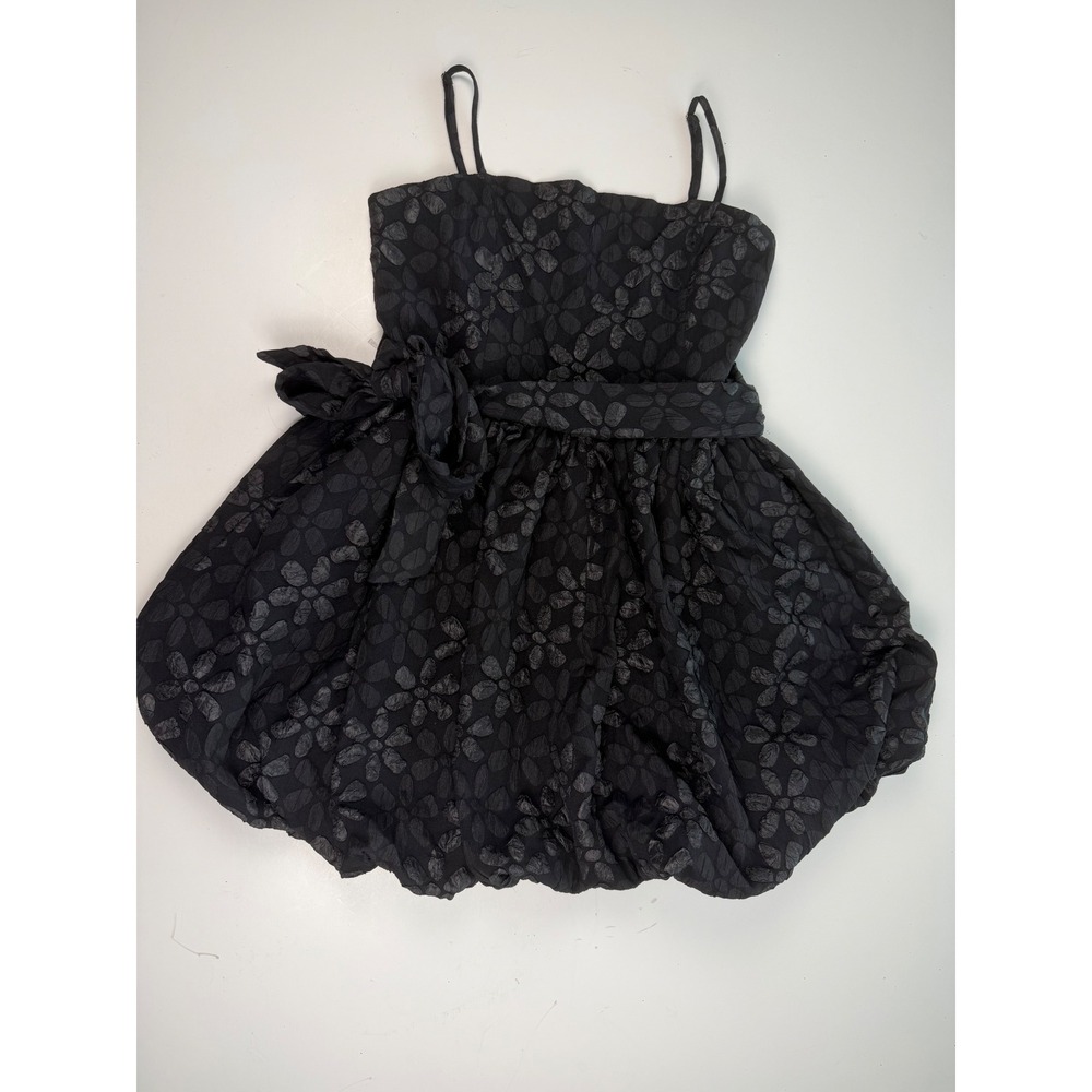 TCEC Womens Black Party Semi Formal Bubble Hem Mini Dress Size L Smocked Back